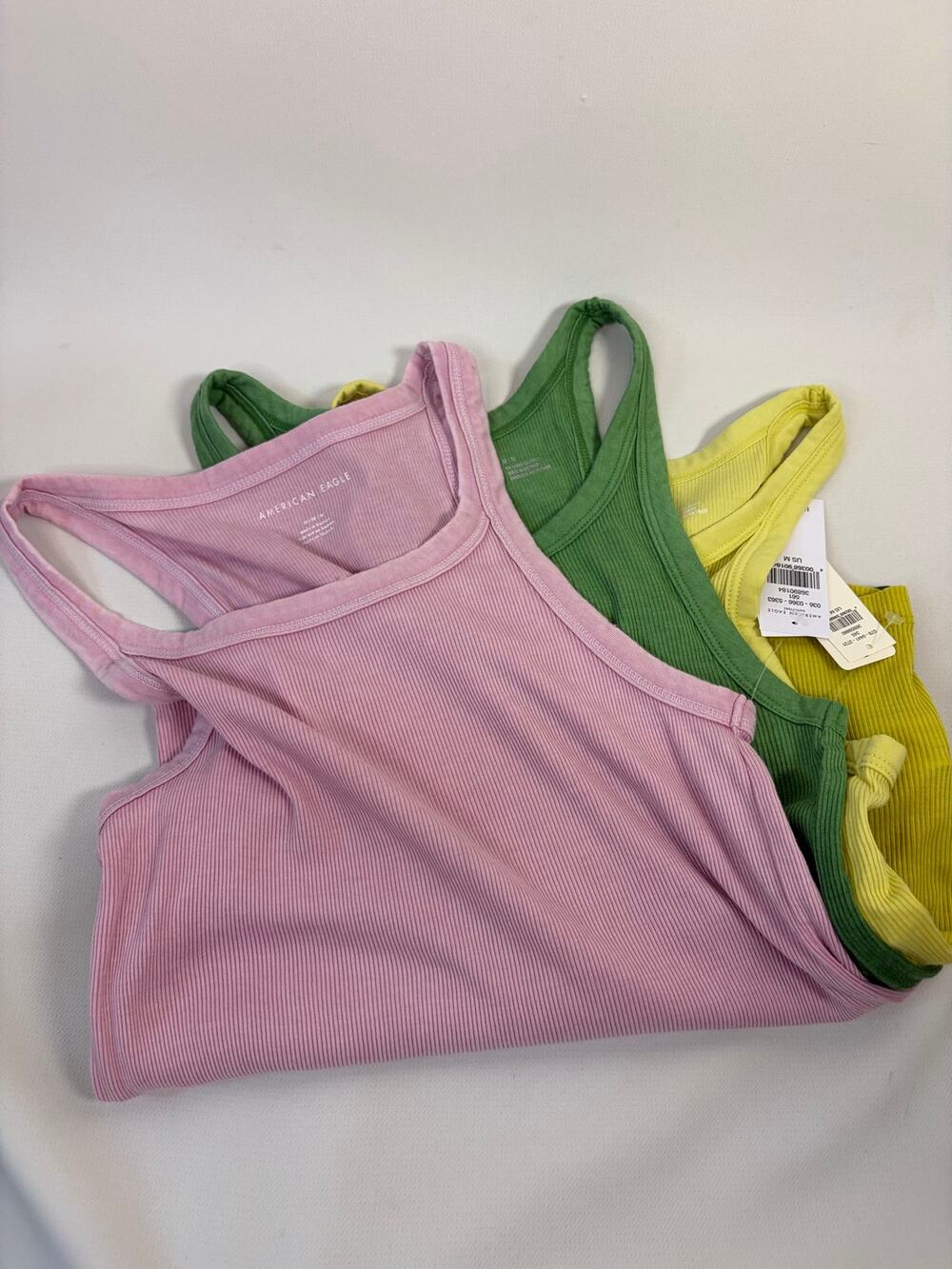 American Eagle + Aerie Ribbed Tank Lot of 3 Scoop Neck Colorful Size Medium NEW